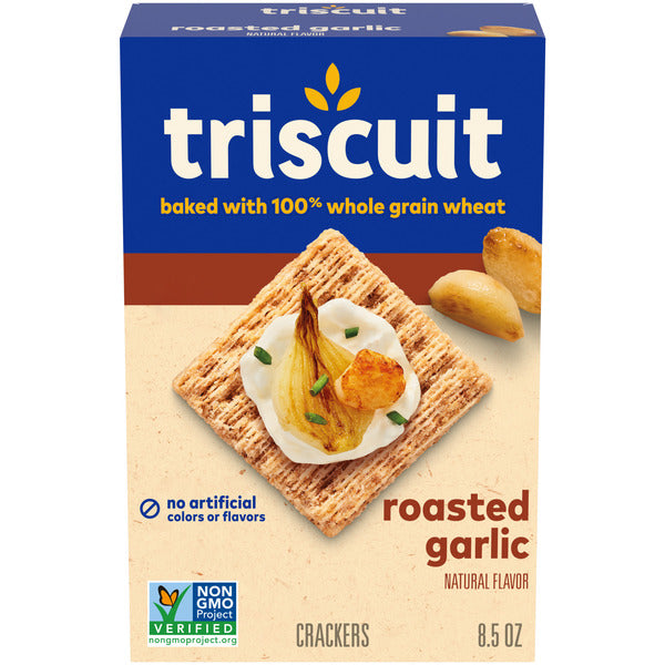 TRISCUIT Roasted Garlic Whole Grain Wheat Crackers