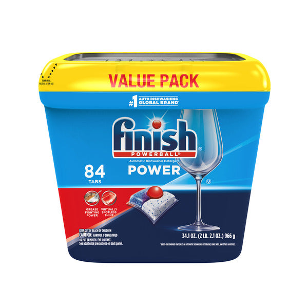 FINISH® Finish Power Dishwasher Detergent, Premium Dishwashing Tablets, 84 ct