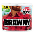BRAWNY TEAR-A-SQUARE PAPER TOWELS, 2 TRIPLE ROLLS