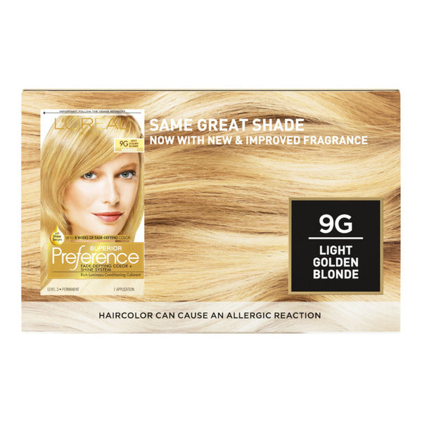 L'Oreal Permanent Hair Color, 9G Light Golden Blonde