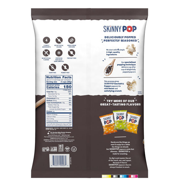 SkinnyPop Sea Salt & Pepper Popcorn