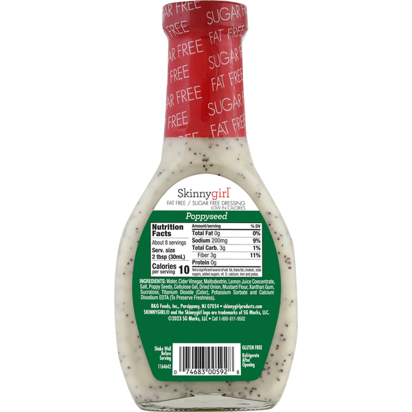 Skinnygirl Fat-Free | Sugar-Free Poppyseed Salad Dressing, 8 FL OZ