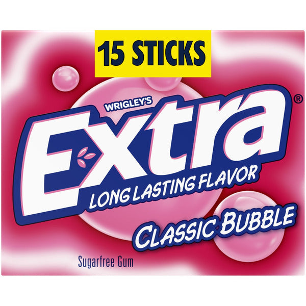 Extra Extra Long Lasting Flavor Classic Bubble Sugar Free Gum