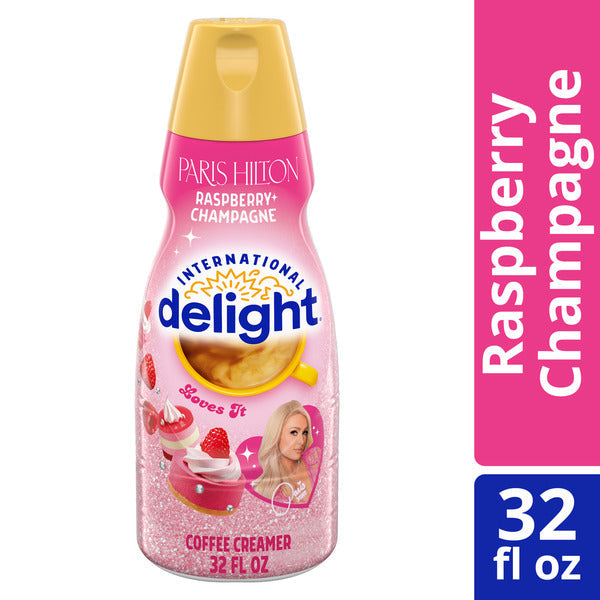International Delight Coffee Creamer, Paris Hilton Raspberry Champagne, Refrigerated Flavored Creamer, 32 fl oz Bottle