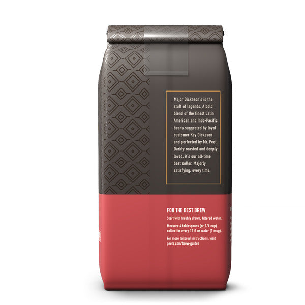 Peet's Coffee Major Dickason's Blend, Dark Roast Ground Coffee, Bag
