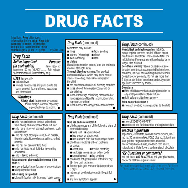 Advil Junior Pain Reliever and Fever Reducer