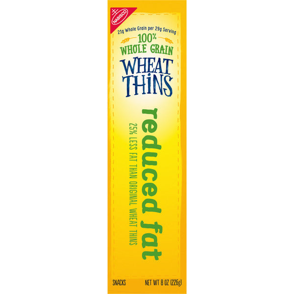 WHEAT THINS Reduced Fat Snacks, Whole Grain Wheat Crackers, Snack Crackers 8 oz