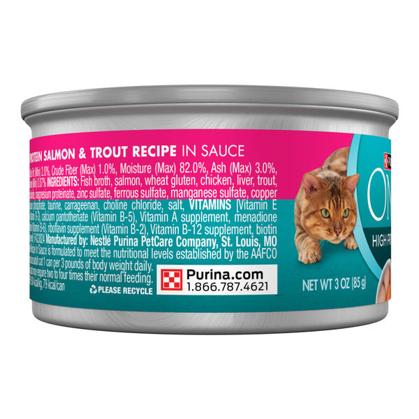 Purina ONE Natural, High Protein Cat Food, Salmon and Trout Recipe in Sauce