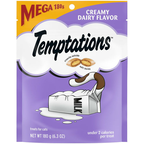 TEMPTATIONS Classic Crunchy and Soft Cat Treats Creamy Dairy Flavor
