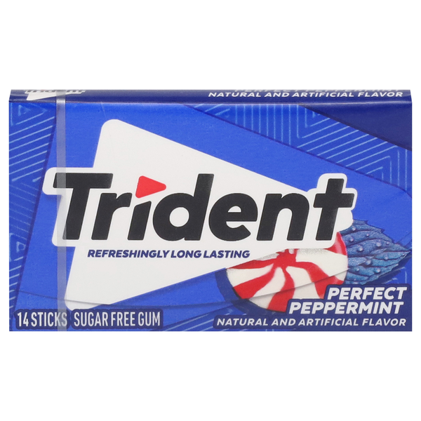 Trident Gum, Sugar Free, Perfect Peppermint