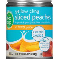 Food Club Peaches in 100% Juice, Yellow Cling, Sli...
️