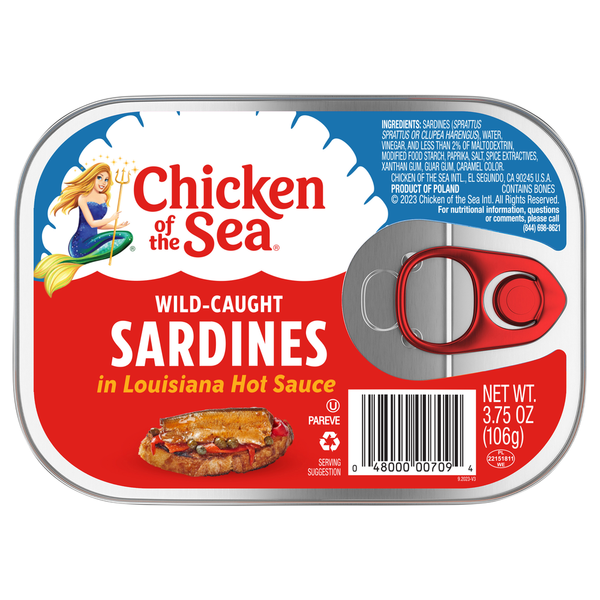 Chicken of the Sea Wild Caught Sardines in Louisiana Hot Sauce