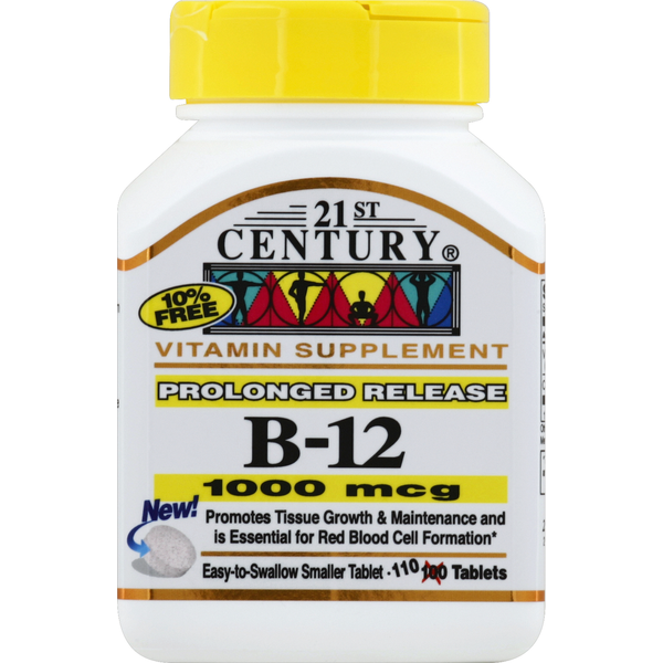 21ST Century Vitamin B-12, Prolonged Release, 1000 mcg, Tablets