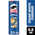 Pringles Sharp White Cheddar Potato Crisps Chips, Lunch Snacks, 5.5 oz