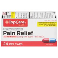 TopCare Pain Relief, Extra Strength, 500 mg, Gelca...
️