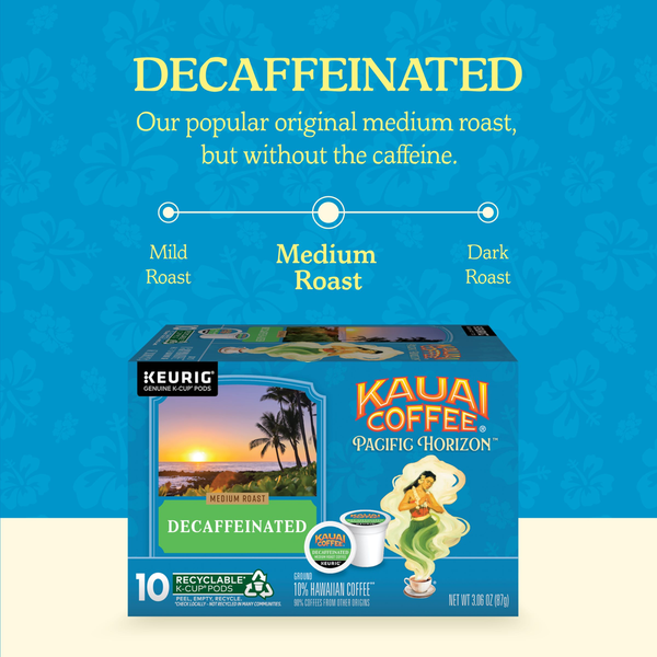 Kauai Coffee K-Cup Pods Decaffeinated Ground Medium Roast Coffee