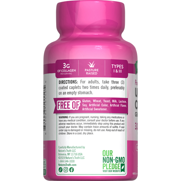 Nature's Truth Hydrolyzed Collagen 3,000 mg plus C, Caplets