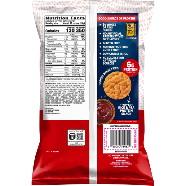 Quaker Protein Rice Crisps Tangy Barbecue