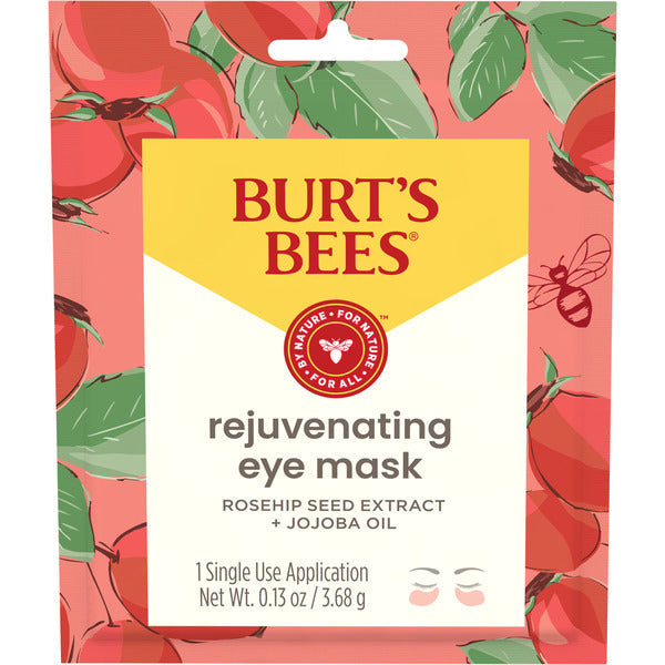 Burt's Bees Rejuvenating Eye Mask with Rosehip & Jojoba Extract, Single Use Eye Mask