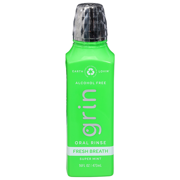 Grin Oral Care FLOSSPYX Fresh Breath Super Mint Oral Rinse