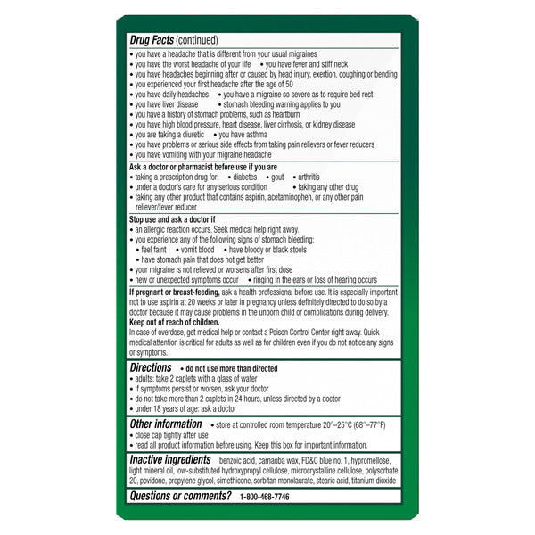 Excedrin Migraine Pain Relief Caplets