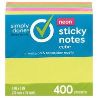 Simply Done Neon Cube Sticky Notes️