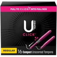 U by Kotex Click Compact Unscented Tampons, Regula...
️
