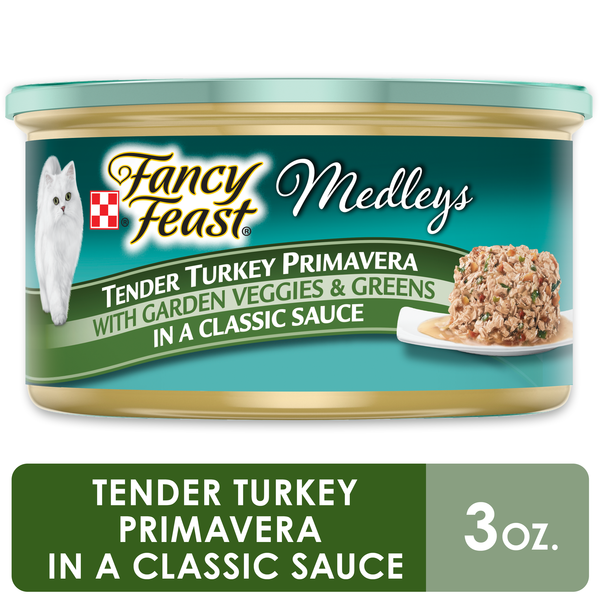 Purina Fancy Feast Wet Cat Food, Medleys Tender Turkey Primavera With Veggies & Greens in Sauce