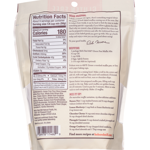 Bob's Red Mill Gluten Free Muffin Mix