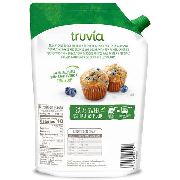 Truvia Cane Sugar Blend, Mix Of Stevia Sweetener And Cane Sugar