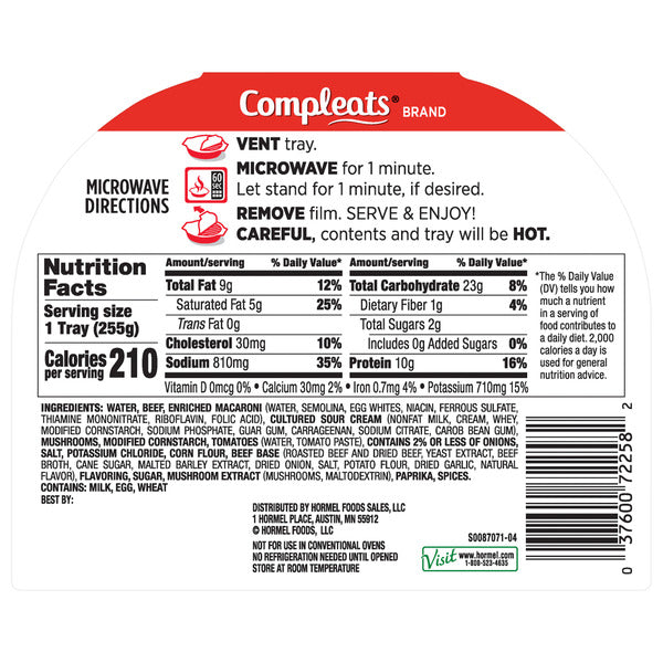 Hormel COMPLEATS Stroganoff, 9 OZ