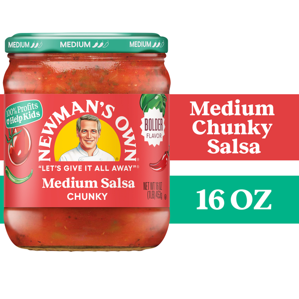 Newman's Own Salsa, Chunky, Medium, Bolder Flavor