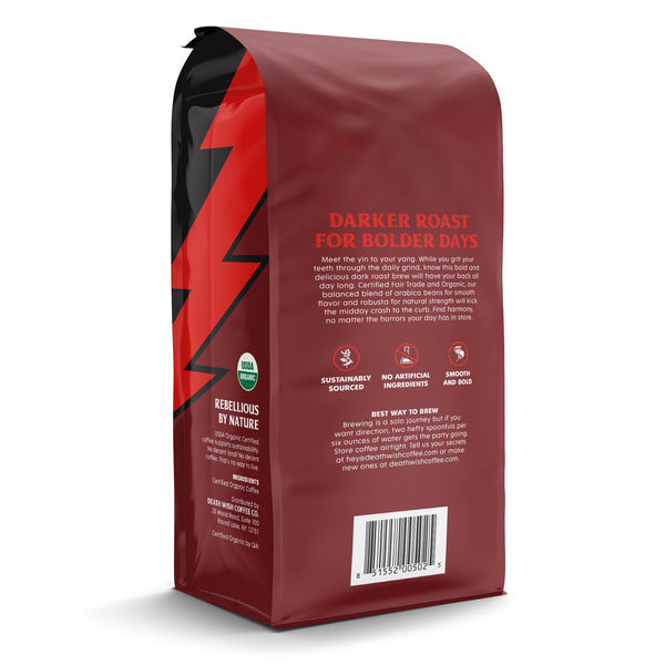 Death Wish Coffee Dark Roast, Organic and Fair Trade, Ground Coffee