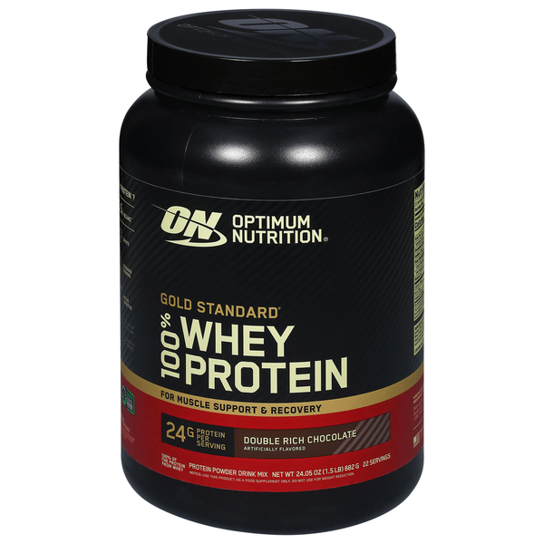 Optimum Nutrition 24g protein, 5.5g BCAAs, fast-digesting whey protein