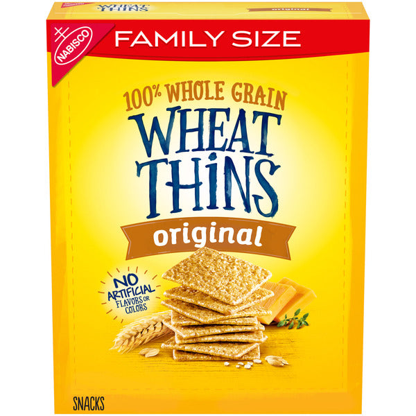 WHEAT THINS Original Snacks, Whole Grain Wheat Crackers, Snack Crackers 14 oz