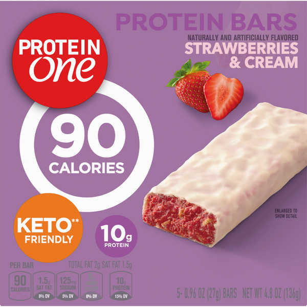 Protein One 90 Calorie Strawberries and Cream Keto Friendly Protein Bars