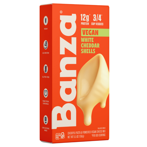Banza Vegan White Cheddar Shells Mac & Cheese, High Protein, GF