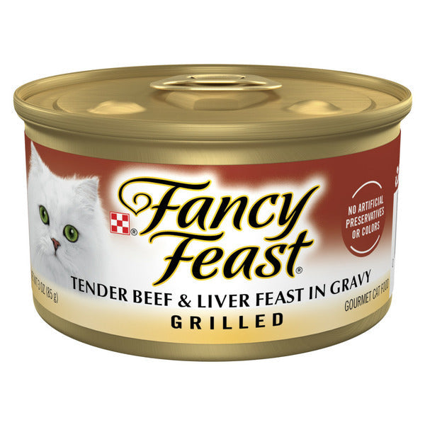 Purina Fancy Feast Grilled Wet Cat Food Beef and Liver Feast in Wet Cat Food Gravy
