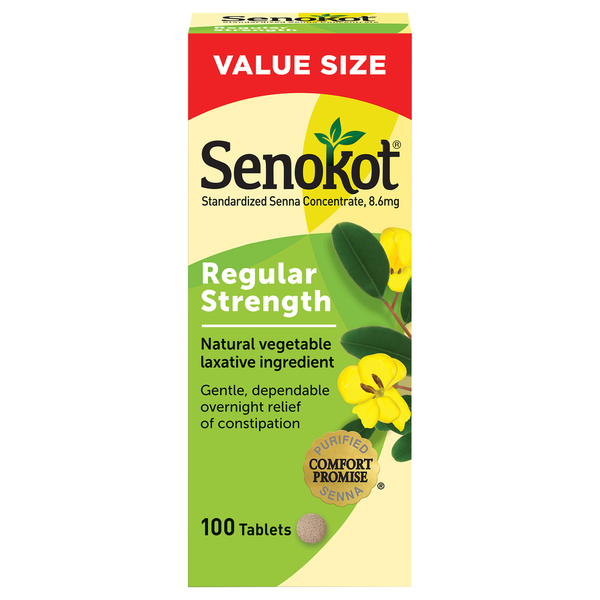 Senokot Tablets Regular Strength 8.6 mg Laxative Value Size
