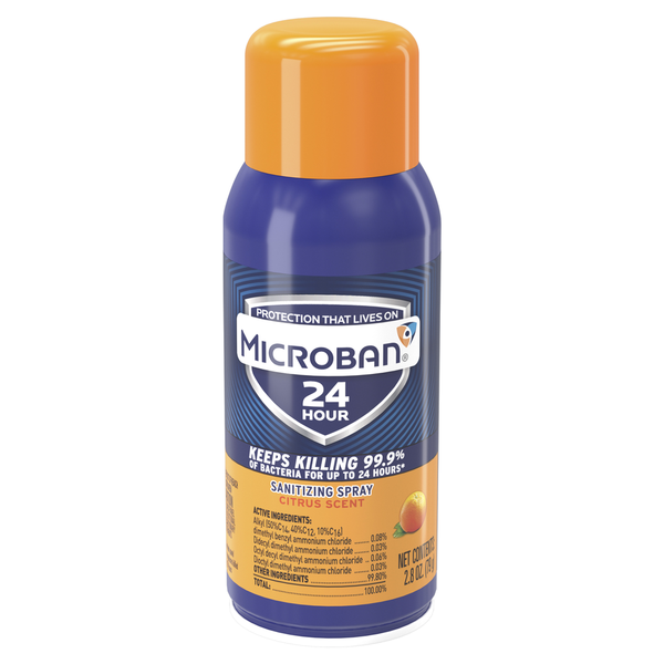 Microban 24 Hour Disinfectant Sanitizing Spray, Citrus Scent
