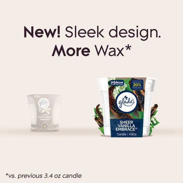 Glade Single Wick Candle, Sheer Vanilla Embrace