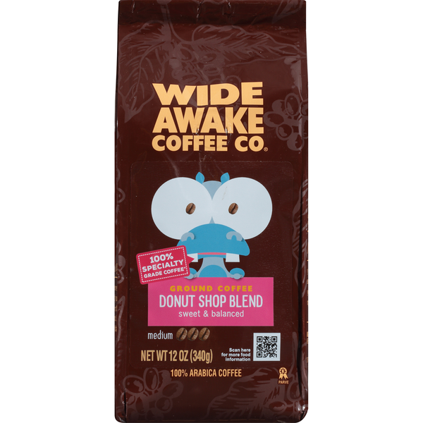 Wide Awake Medium Roast Donut Shop Blend 100% Arabica Ground Coffee