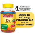 Nature Made Vitamin D3 2000 IU (50 mcg) per serving Gummies