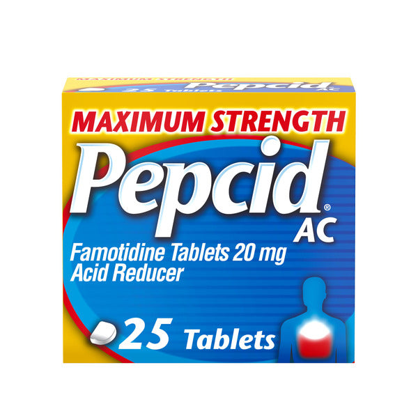 Pepcid AC Maximum Strength Heartburn Medicine, Famotidine, 25 ct
