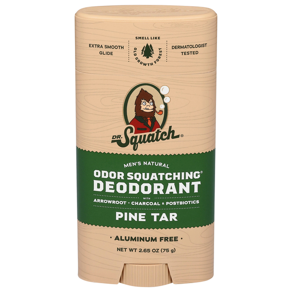 Dr. Squatch Odor Squatching Aluminum Free Men's Natural Pine Tar Deodorant
