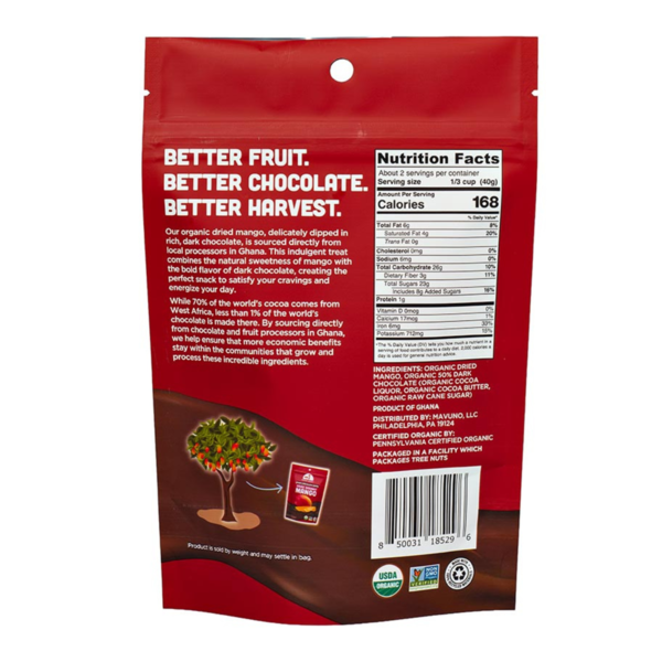 Mavuno Harvest Organic Dried Mango Dipped in Dark Chocolate