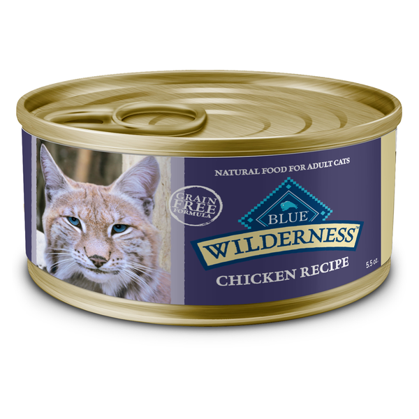 Blue Buffalo Wilderness High Protein Grain Free, Natural Adult Pate Wet Cat Food, Chicken