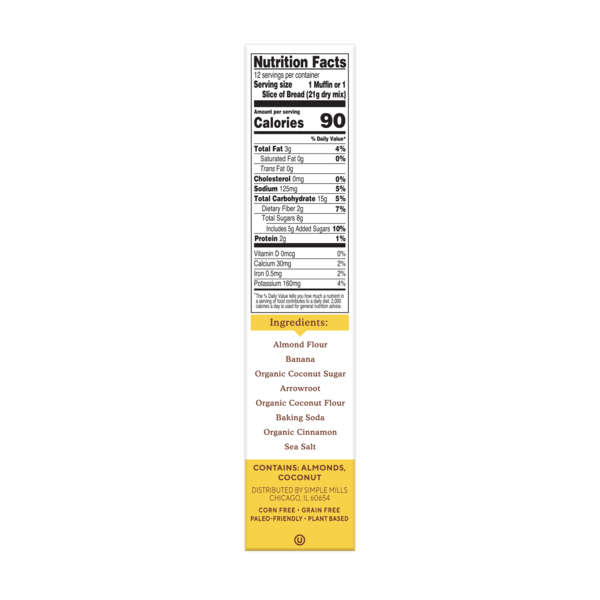 Simple Mills  Almond Flour Banana Muffin & Bread Baking Mix