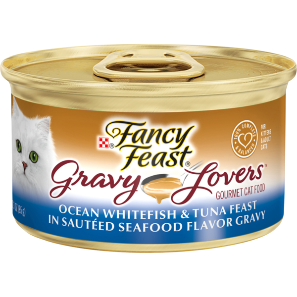 Purina Fancy Feast Gravy Wet Cat Food, Gravy Lovers Ocean Whitefish & Tuna Feast in Seafood Gravy