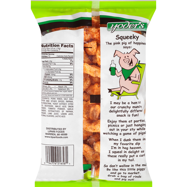 Yoder's Pork Rinds, Chili & Lime Flavor